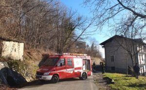 Albero cede e resta in bilico sulla strada, intervengono i pompieri