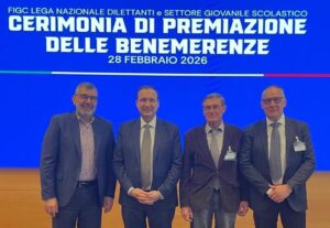 Calcio, una benemerenza ai presidenti Nico Pertosa e Gianluca Capucchio